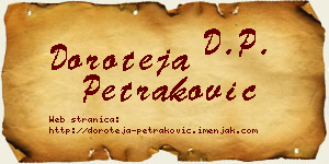 Doroteja Petraković vizit kartica